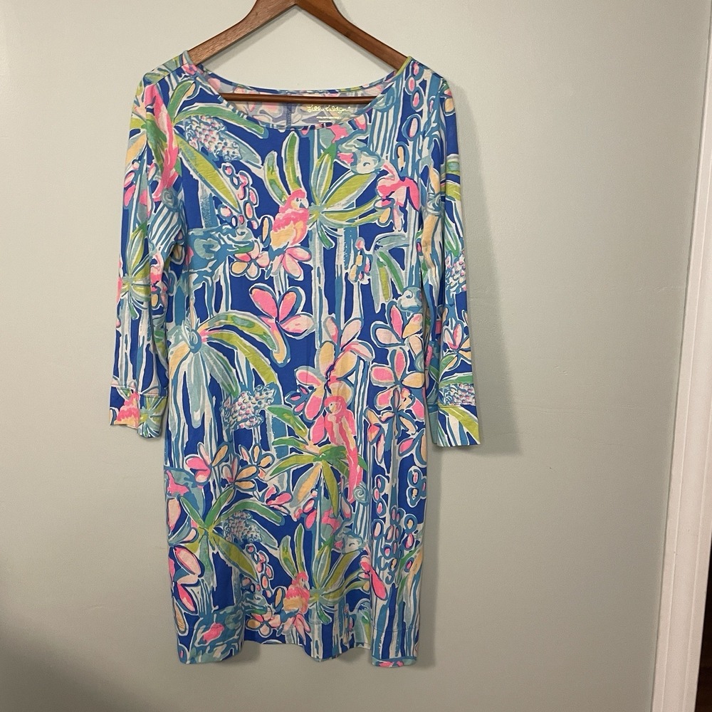 Lilly‎ Pulitzer Dress Sz M Womens Marlowe Pop Up Jungle Hoppin Bright Tropical